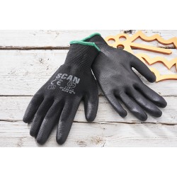 Scan Black Pu Gloves Pack of 10