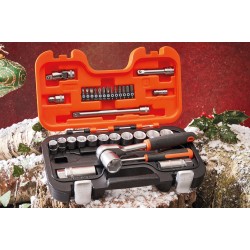 Bahco 34 Piece Mixed 1/4in & 3/8in Socket Set